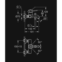 GROHE Badkraan Start Classic Met Hendel Chroom 15 Cm -Thuis Badkamer 123 898