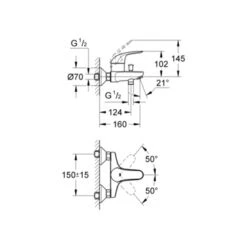GROHE Badkraan Swift Met Hendel Chroom 15 Cm -Thuis Badkamer 123 903