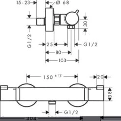 Hansgrohe Thermostatische Douchekraan EcoStat Comfort Zwart 5 Hansgrohe Thermostatische Douchekraan EcoStat Comfort Zwart -Thuis Badkamer 123 910
